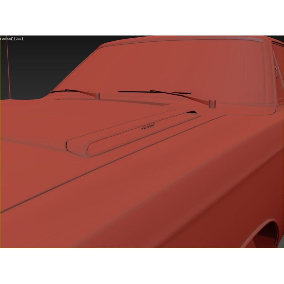 1968 Plymouth GTX 3D Model – High Poly Game Asset, FBX, OBJ - View 15