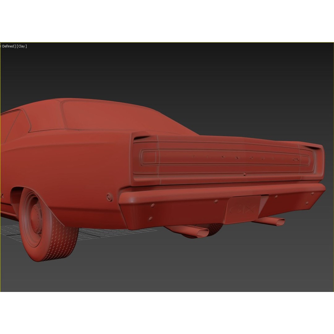 1968 Plymouth GTX 3D Model – High Poly Game Asset, FBX, OBJ - View 16