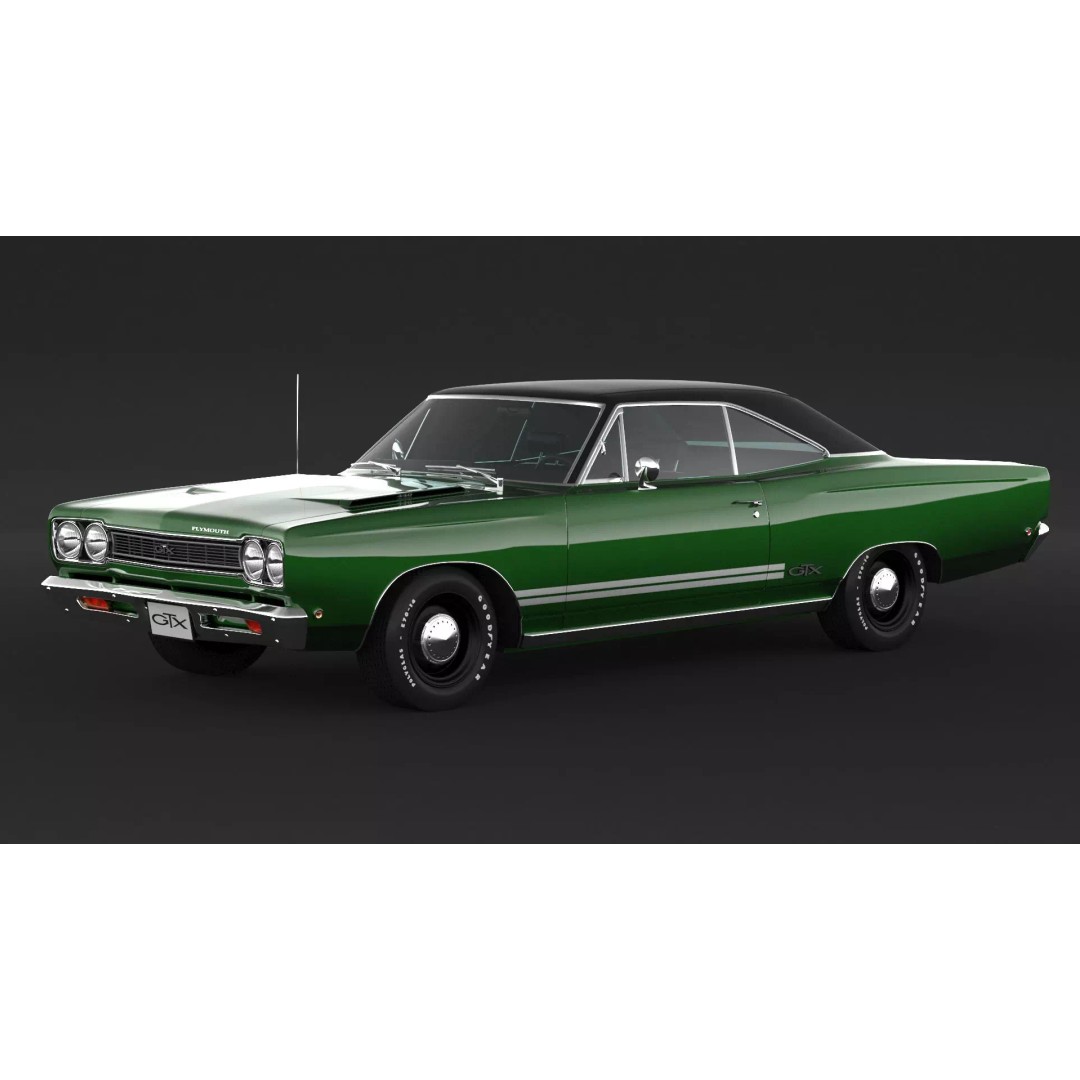 1968 Plymouth GTX 3D Model – High Poly Game Asset, FBX, OBJ - View 2