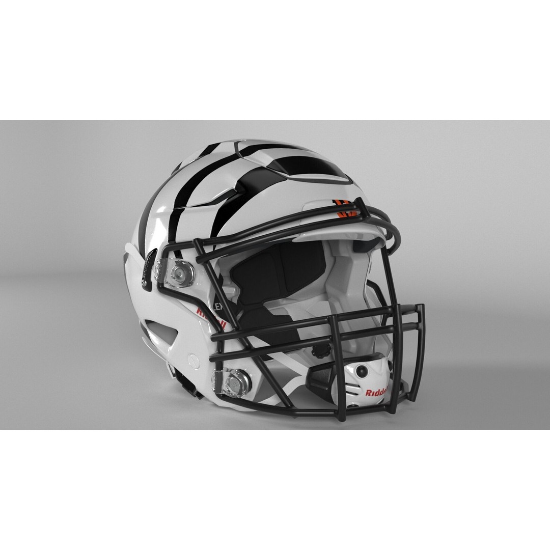 Cincinnati Bengals Helmet 3D Model – PBR Game-Ready Asset, FBX, OBJ - View 3
