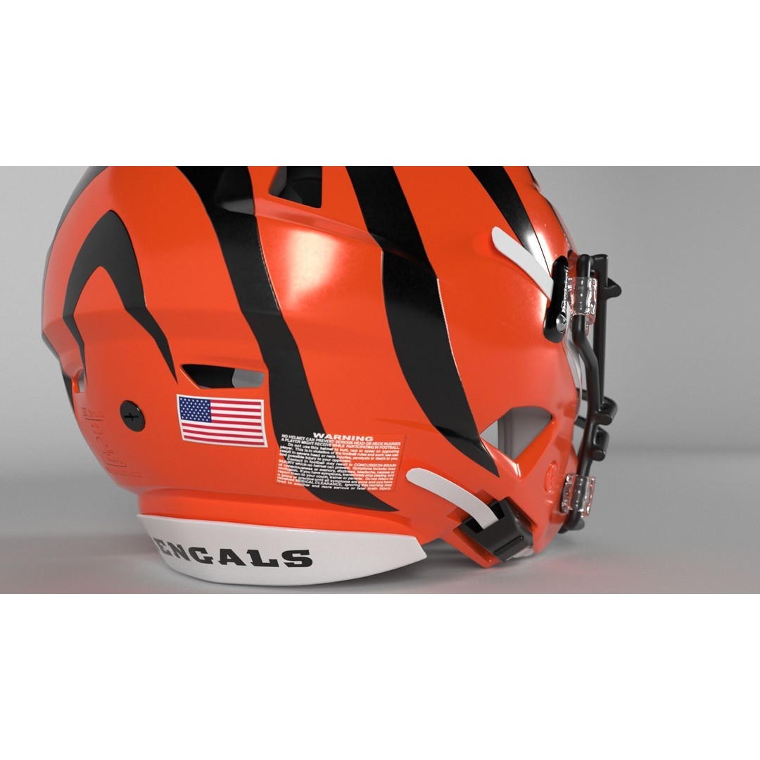 Cincinnati Bengals Helmet 3D Model – PBR Game-Ready Asset, FBX, OBJ - View 4
