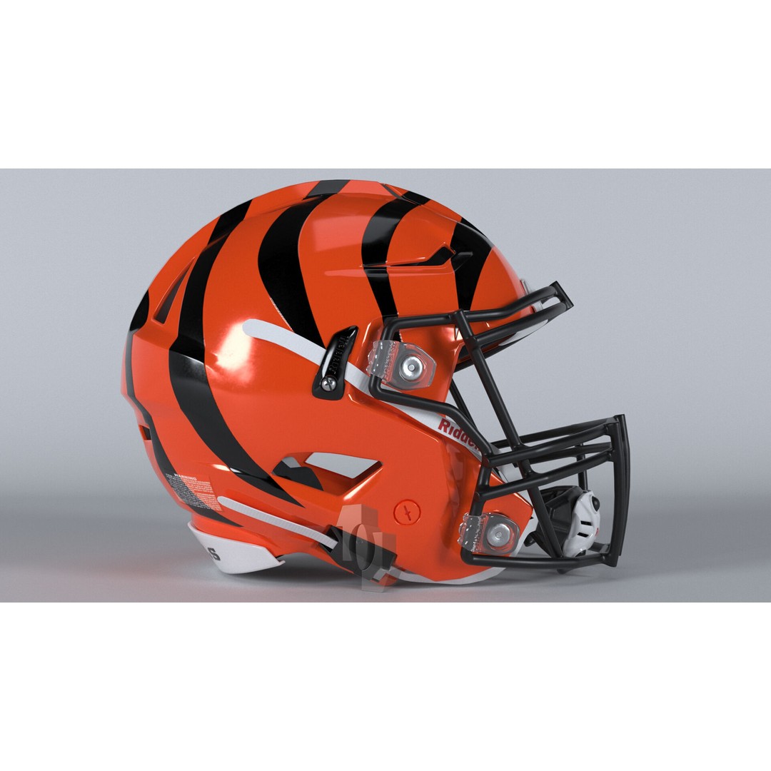 Cincinnati Bengals Helmet 3D Model – PBR Game-Ready Asset, FBX, OBJ - View 5