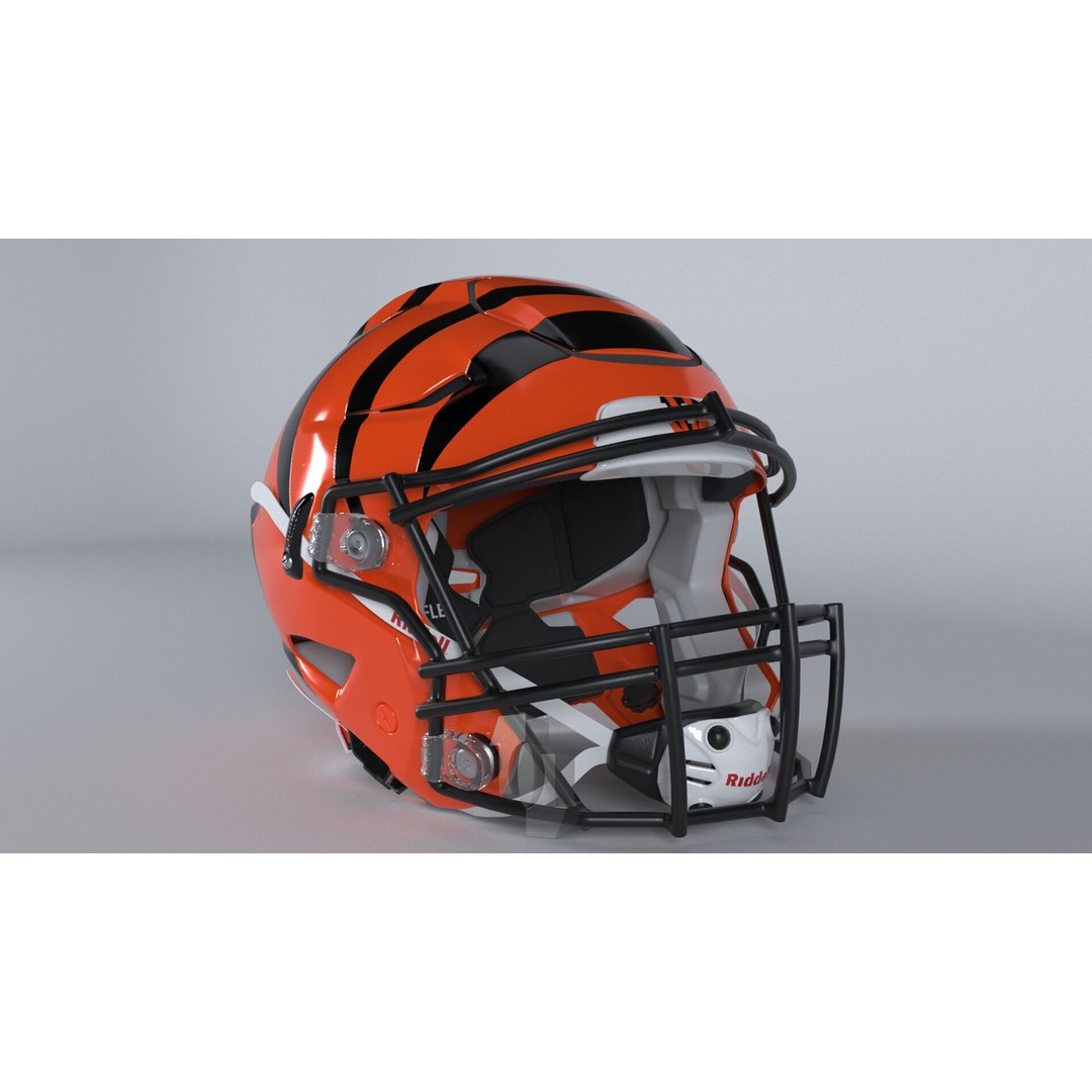 Cincinnati Bengals Helmet 3D Model – PBR Game-Ready Asset, FBX, OBJ - View 6
