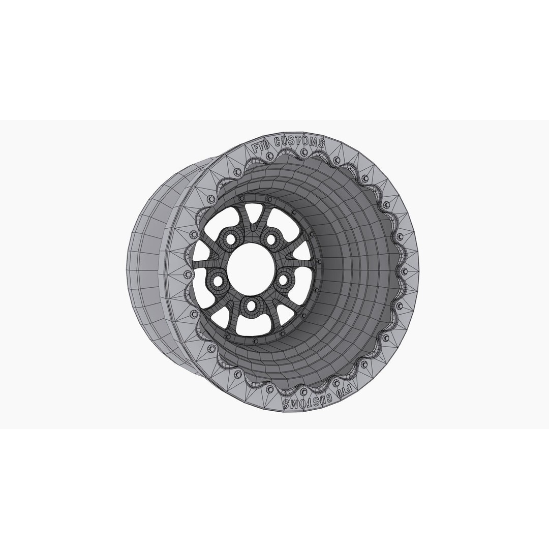 FTD Customs DBL 3D Model – Low Poly Drag Rear Wheel, Game Ready, FBX - View 11