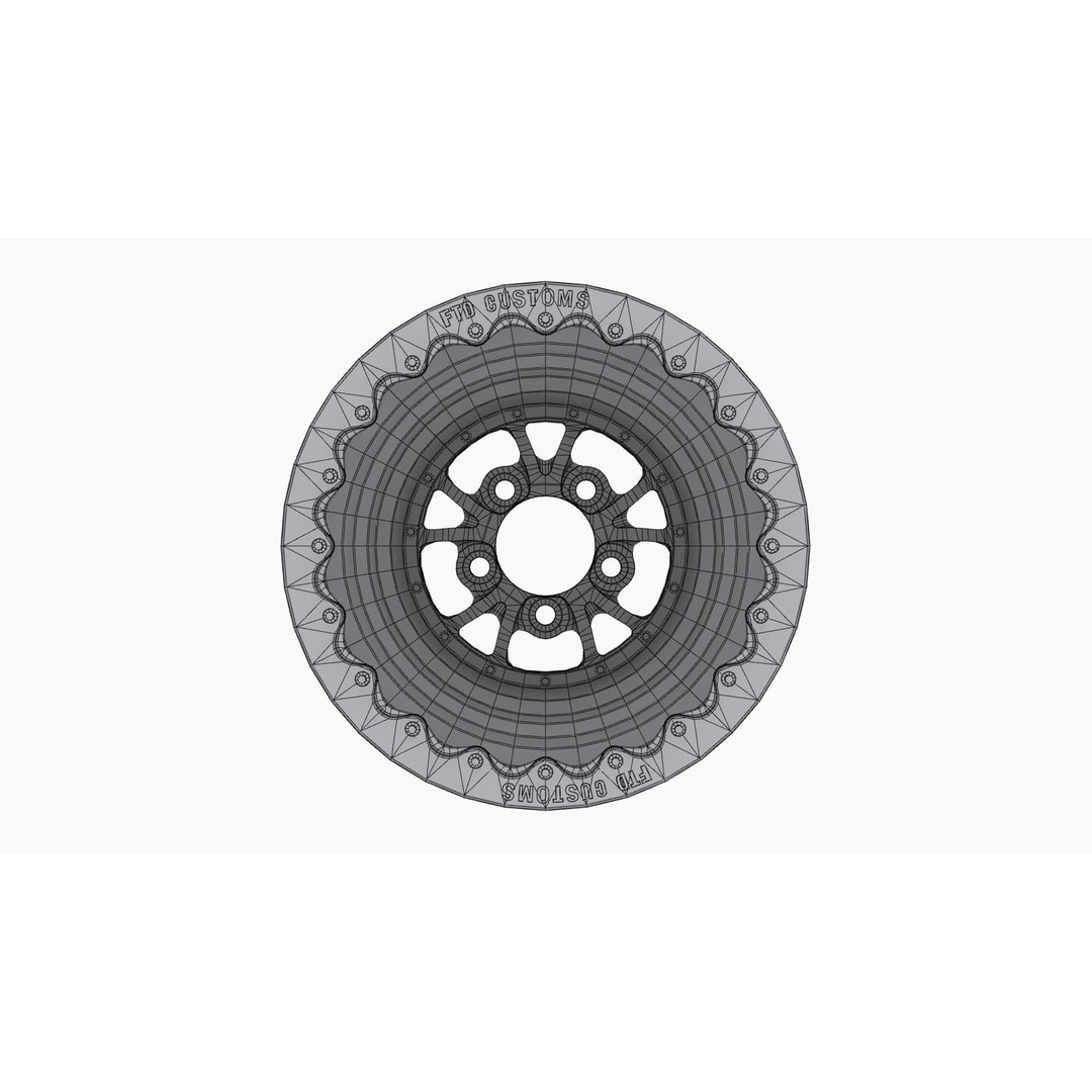 FTD Customs DBL 3D Model – Low Poly Drag Rear Wheel, Game Ready, FBX - View 12