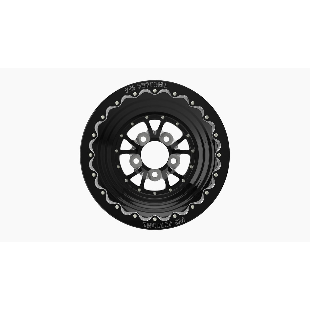 FTD Customs DBL 3D Model – Low Poly Drag Rear Wheel, Game Ready, FBX - View 3