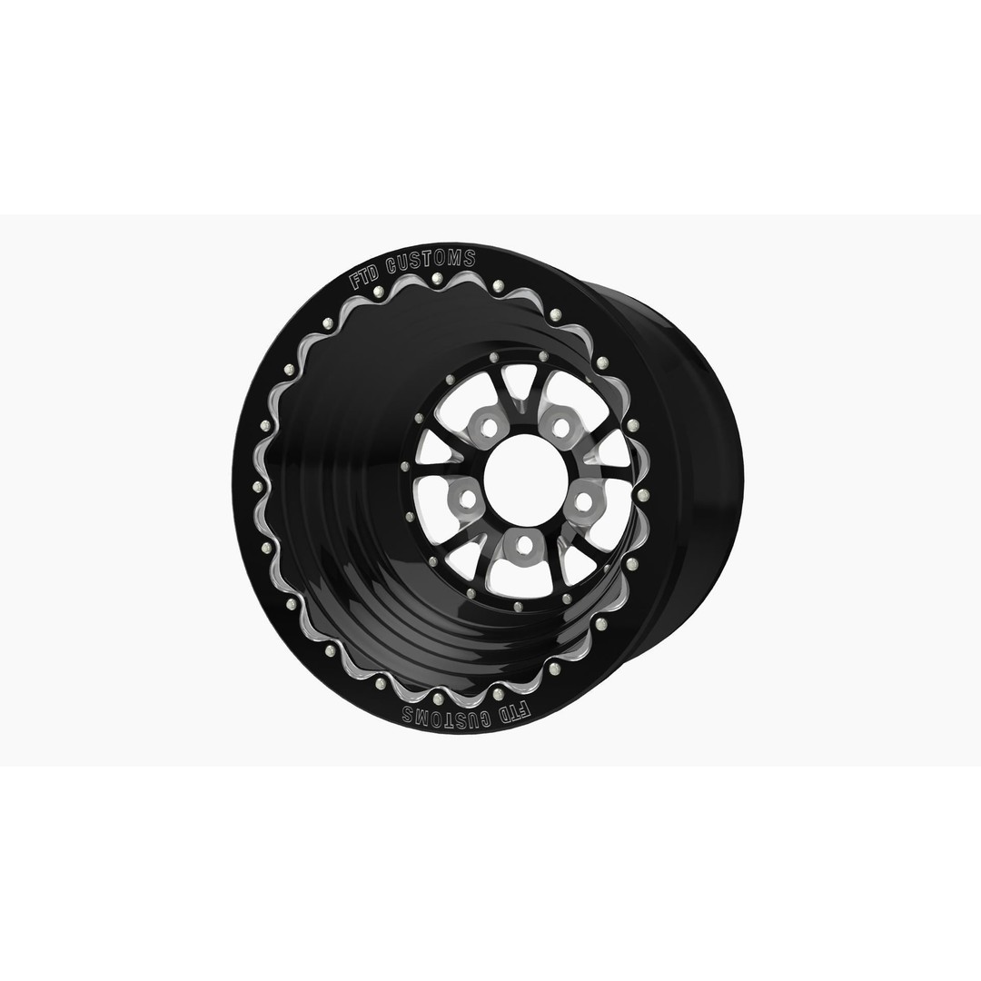 FTD Customs DBL 3D Model – Low Poly Drag Rear Wheel, Game Ready, FBX - View 4