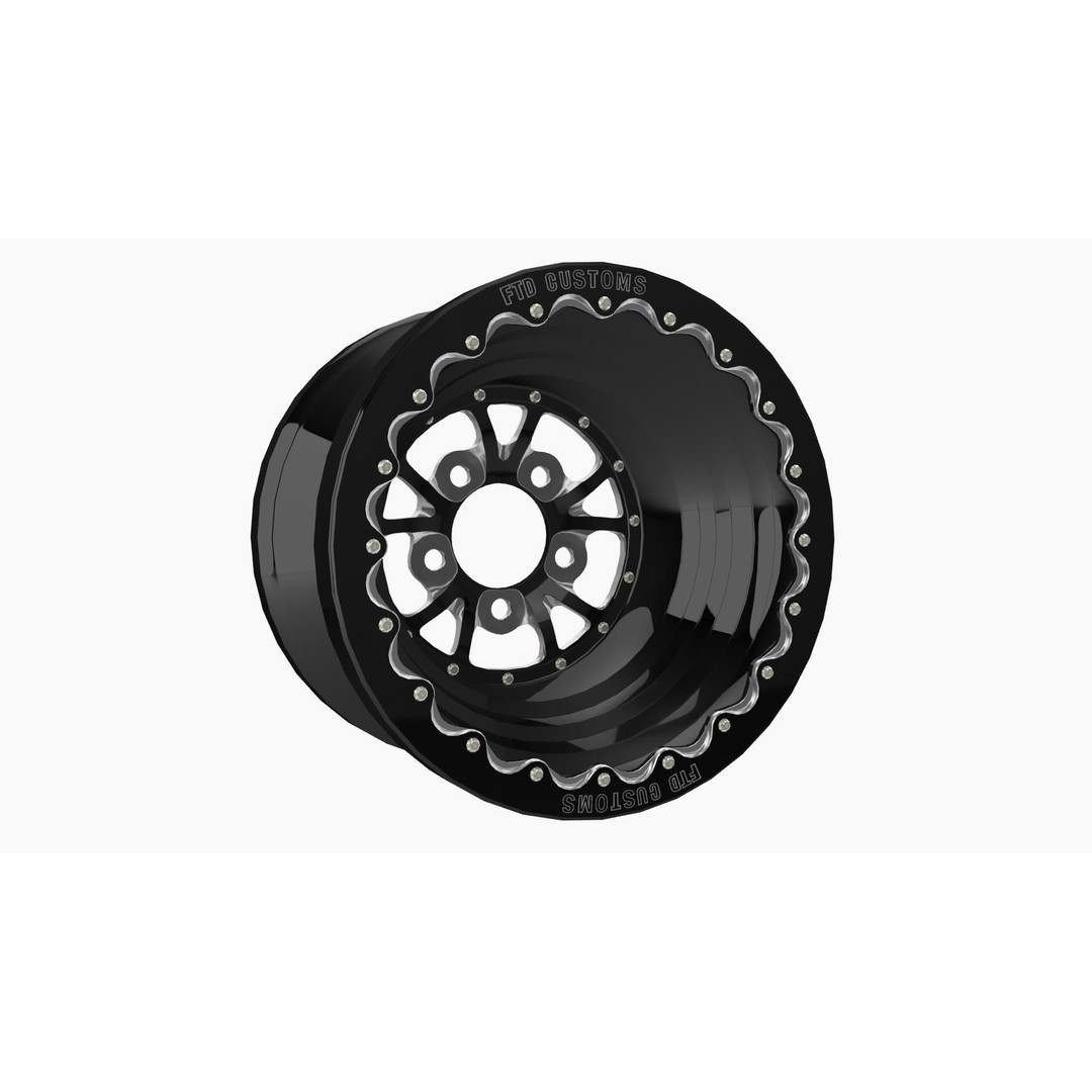 FTD Customs DBL 3D Model – Low Poly Drag Rear Wheel, Game Ready, FBX - View 7