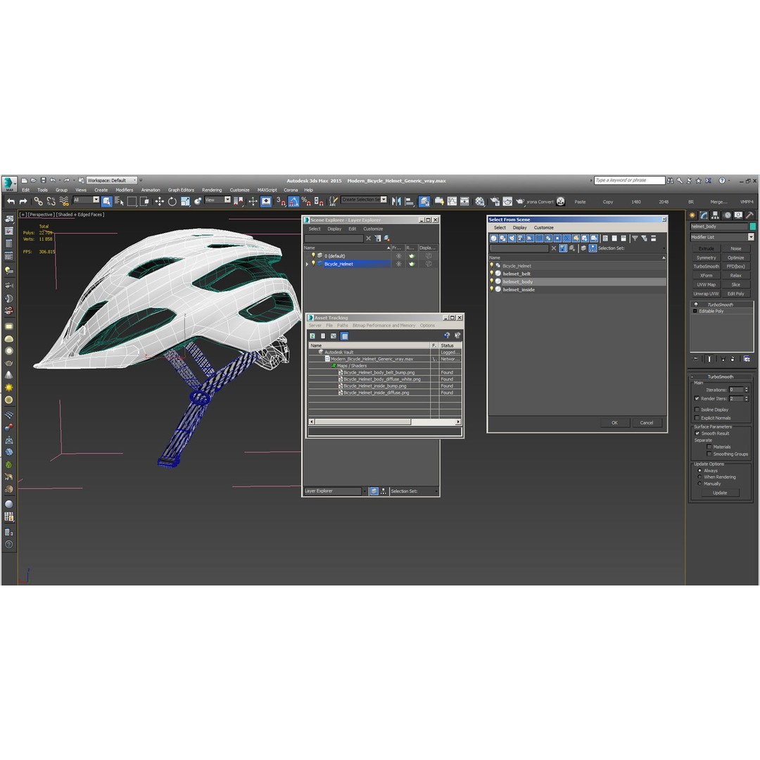 Modern Bicycle Helmet 3D Model – High Quality PBR Textured Asset, FBX - View 17