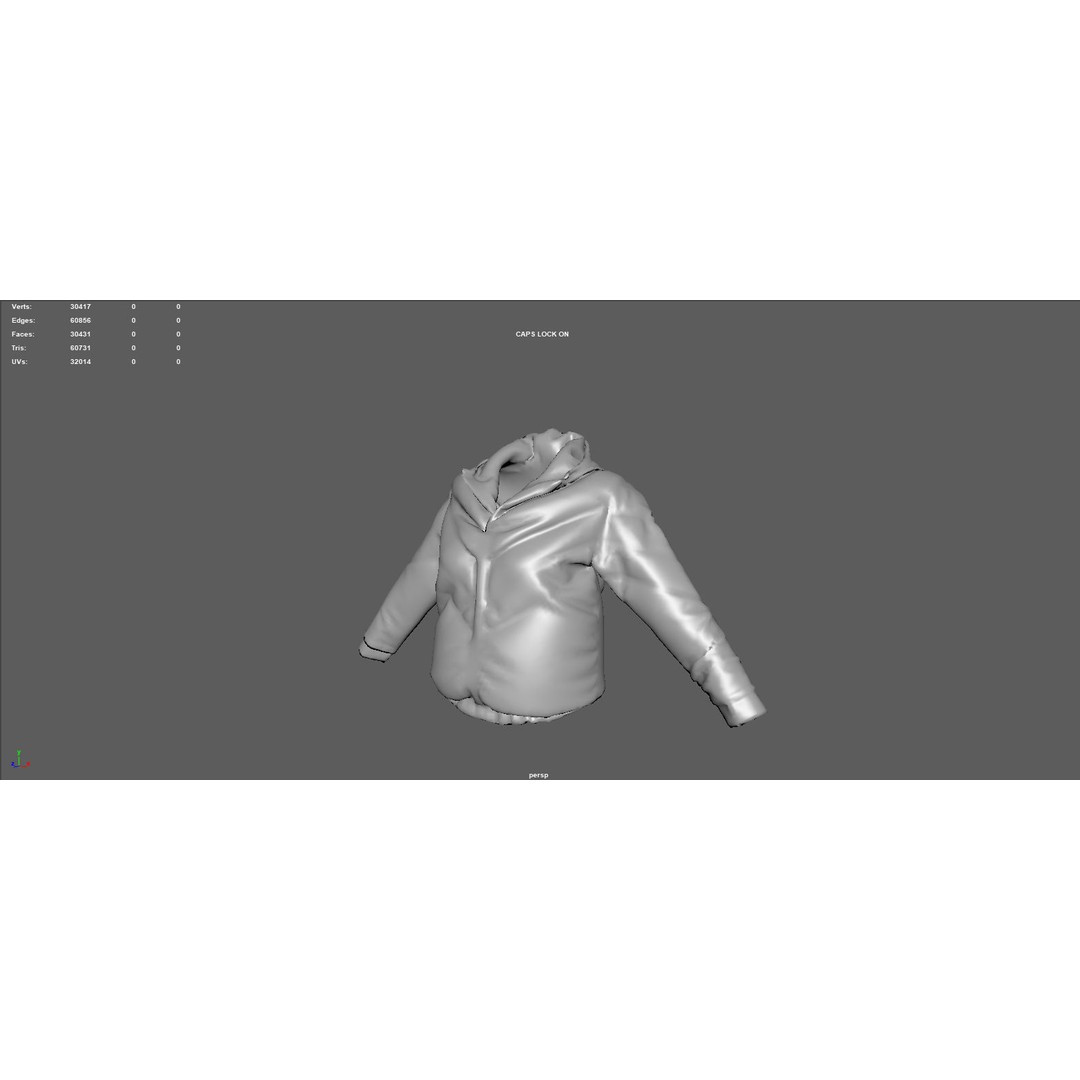Winter Jacket 3D Model – Low Poly Fashion Asset, PBR Textures - View 12