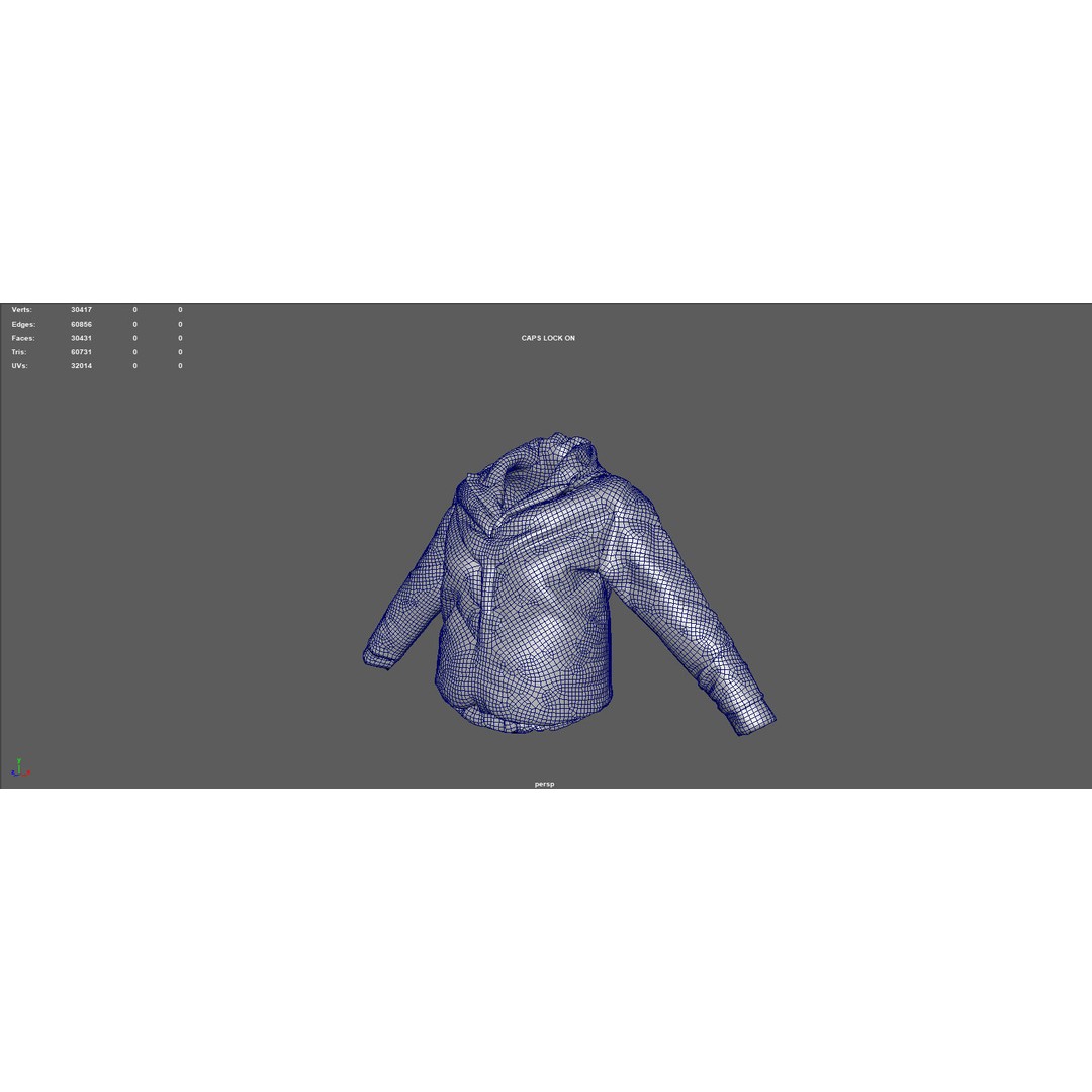 Winter Jacket 3D Model – Low Poly Fashion Asset, PBR Textures - View 13