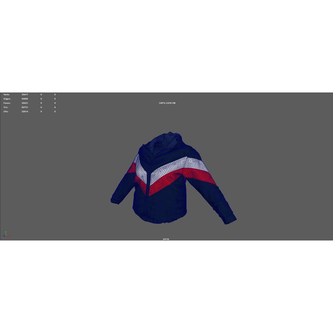 Winter Jacket 3D Model – Low Poly Fashion Asset, PBR Textures - View 15