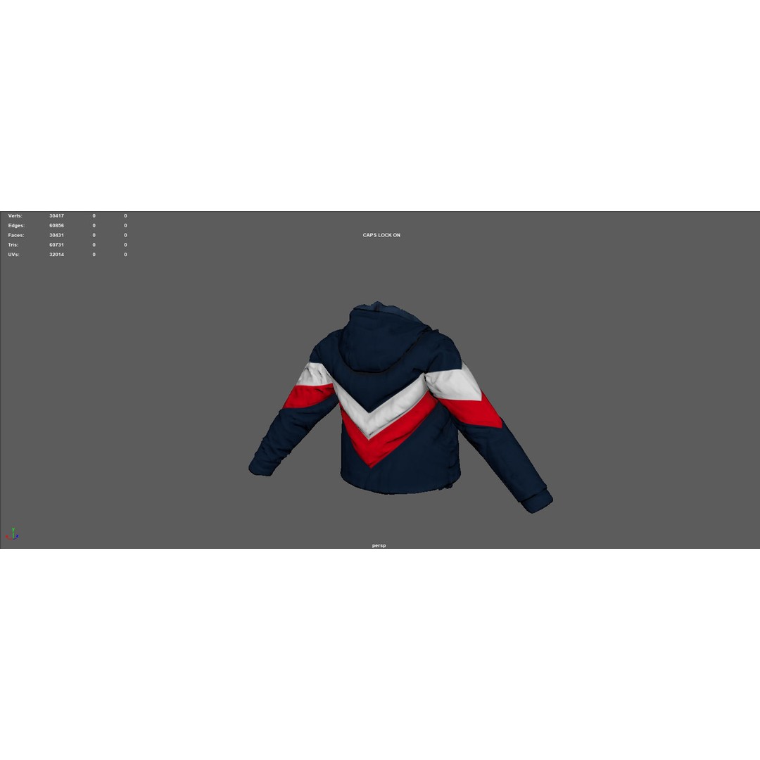 Winter Jacket 3D Model – Low Poly Fashion Asset, PBR Textures - View 16