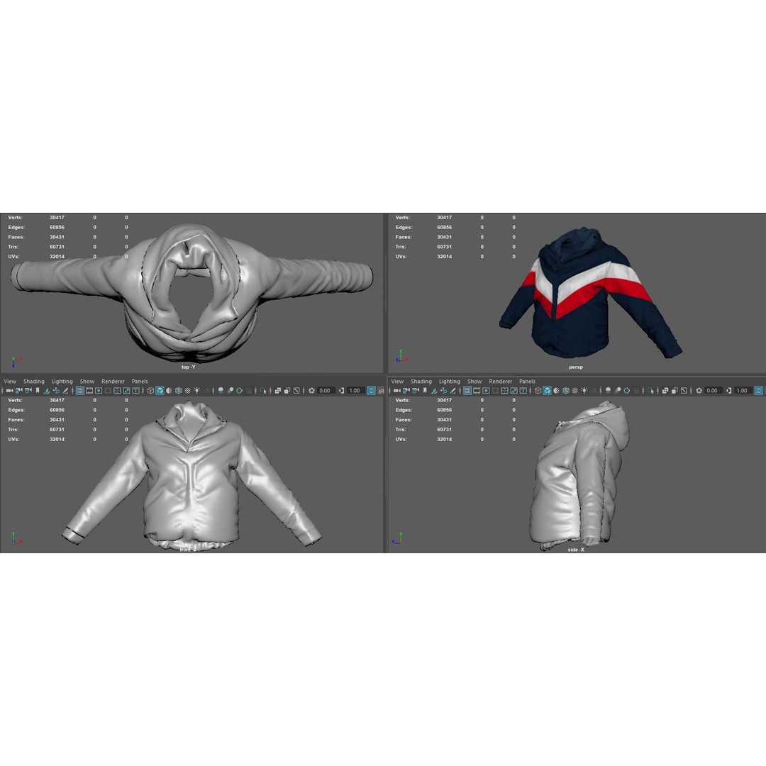 Winter Jacket 3D Model – Low Poly Fashion Asset, PBR Textures - View 18