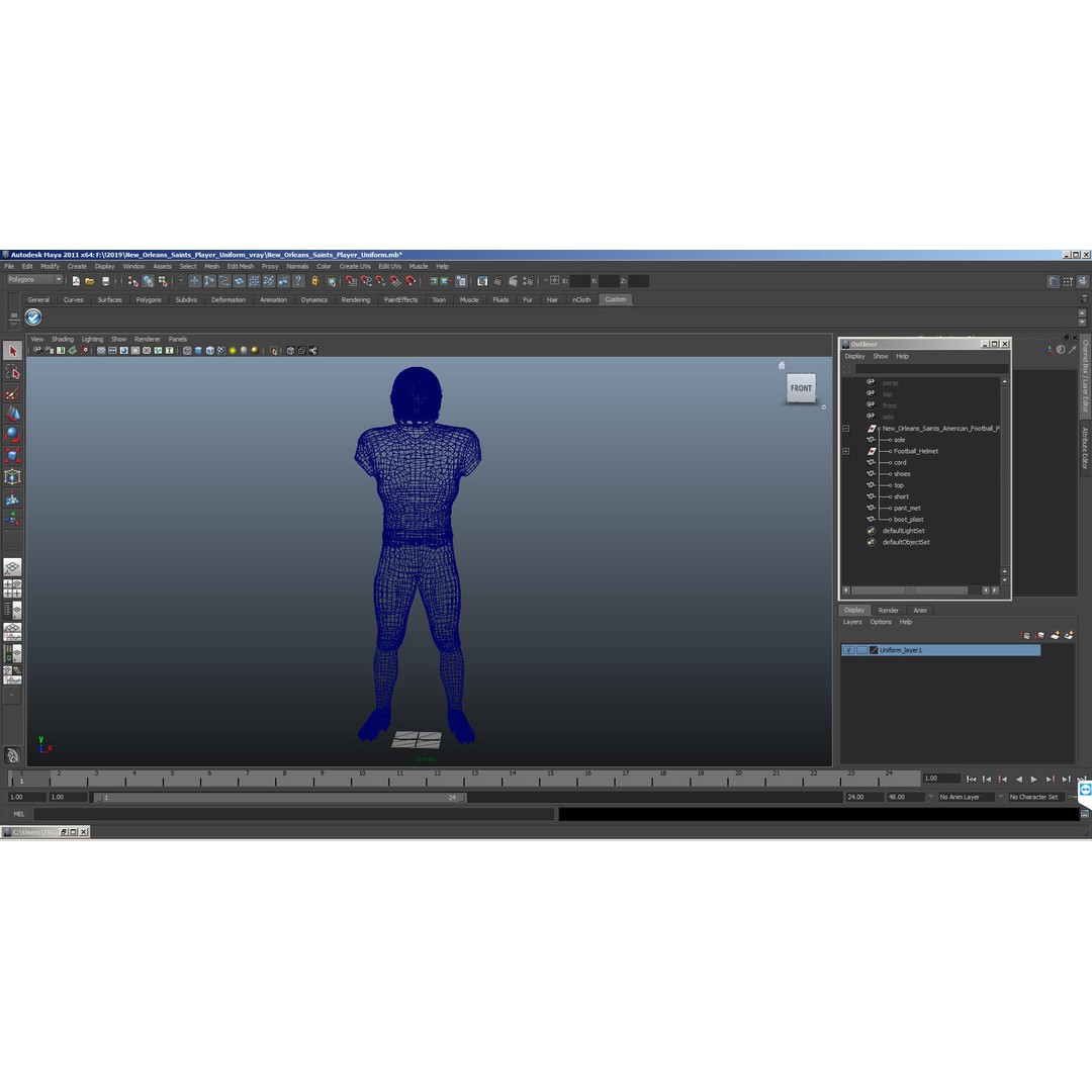 New England Patriots Football Player Uniform 3D Model – PBR Game-Ready Asset, FBX