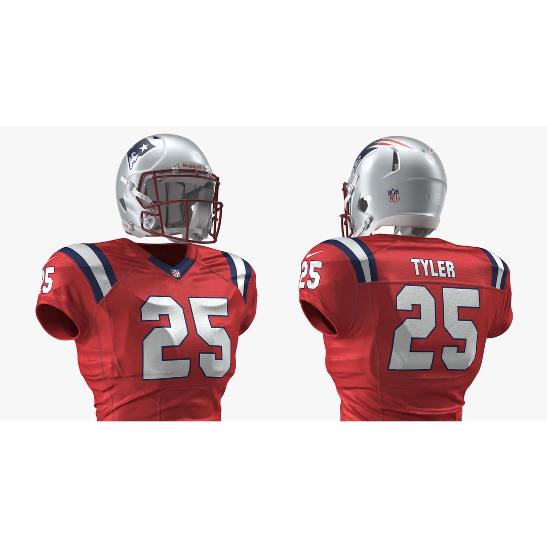 New England Patriots Football Player Uniform 3D Model – PBR Game-Ready Asset, FBX - View 10