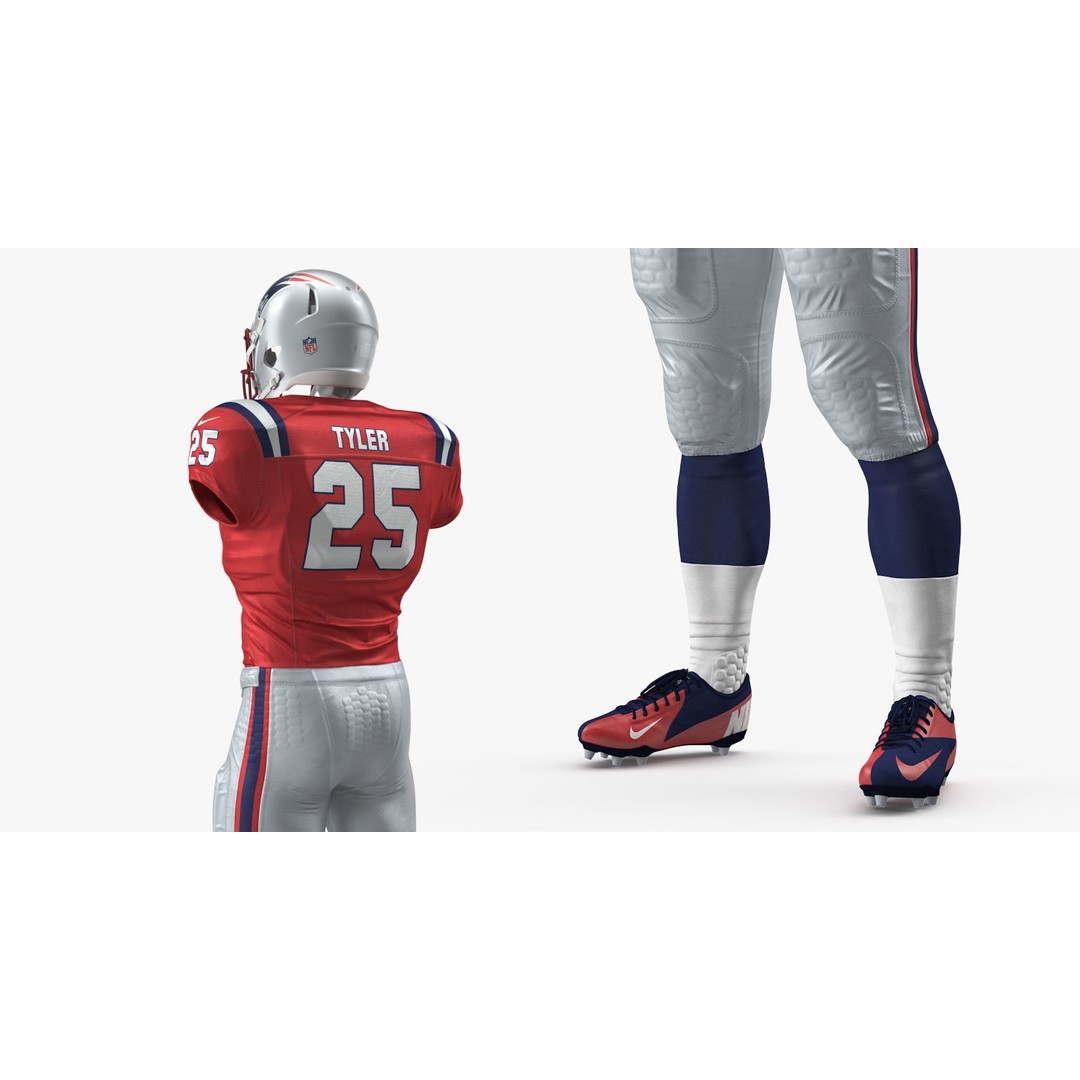 New England Patriots Football Player Uniform 3D Model – PBR Game-Ready Asset, FBX - View 13
