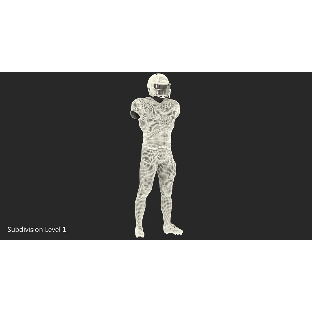 New England Patriots Football Player Uniform 3D Model – PBR Game-Ready Asset, FBX - View 20