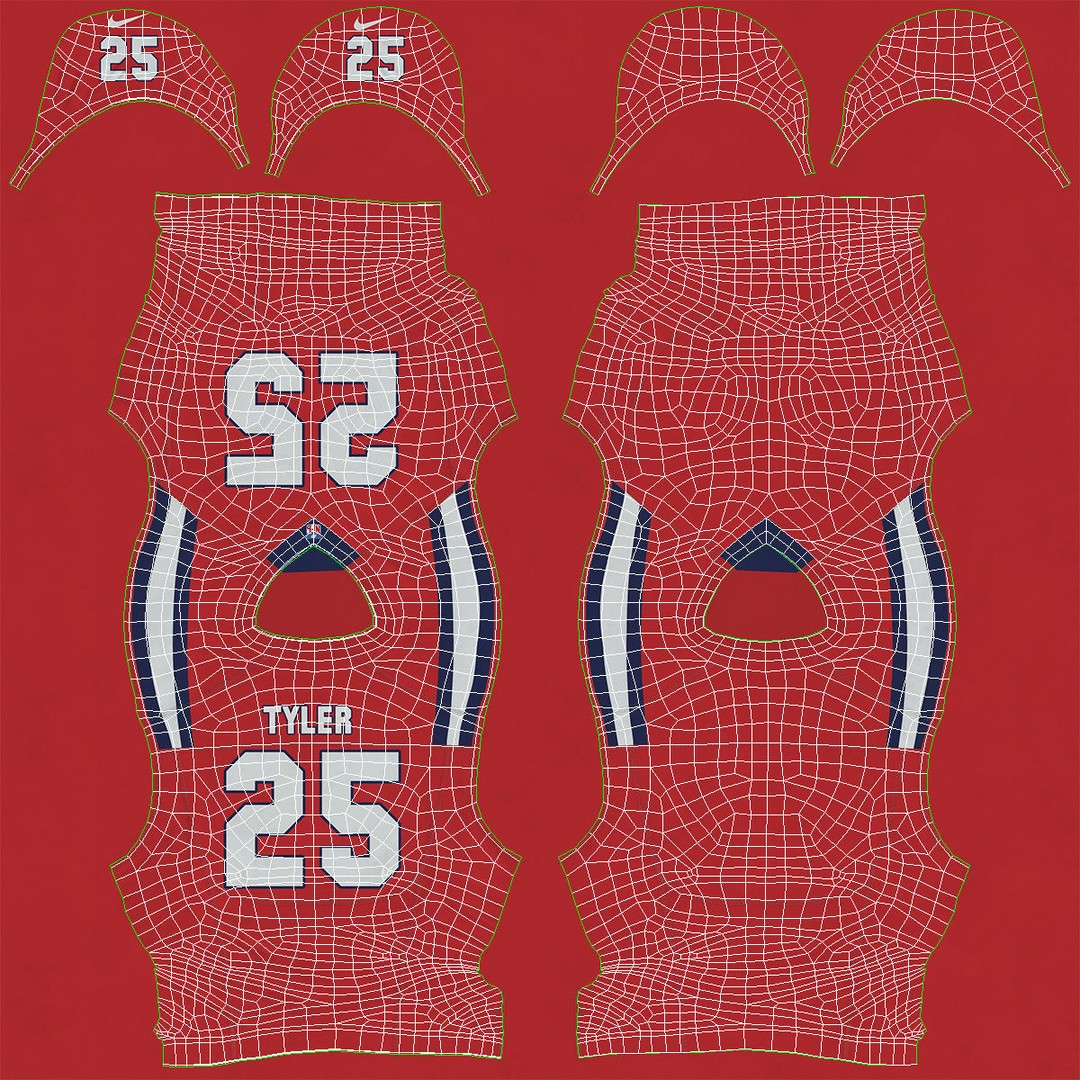 New England Patriots Football Player Uniform 3D Model – PBR Game-Ready Asset, FBX - View 21
