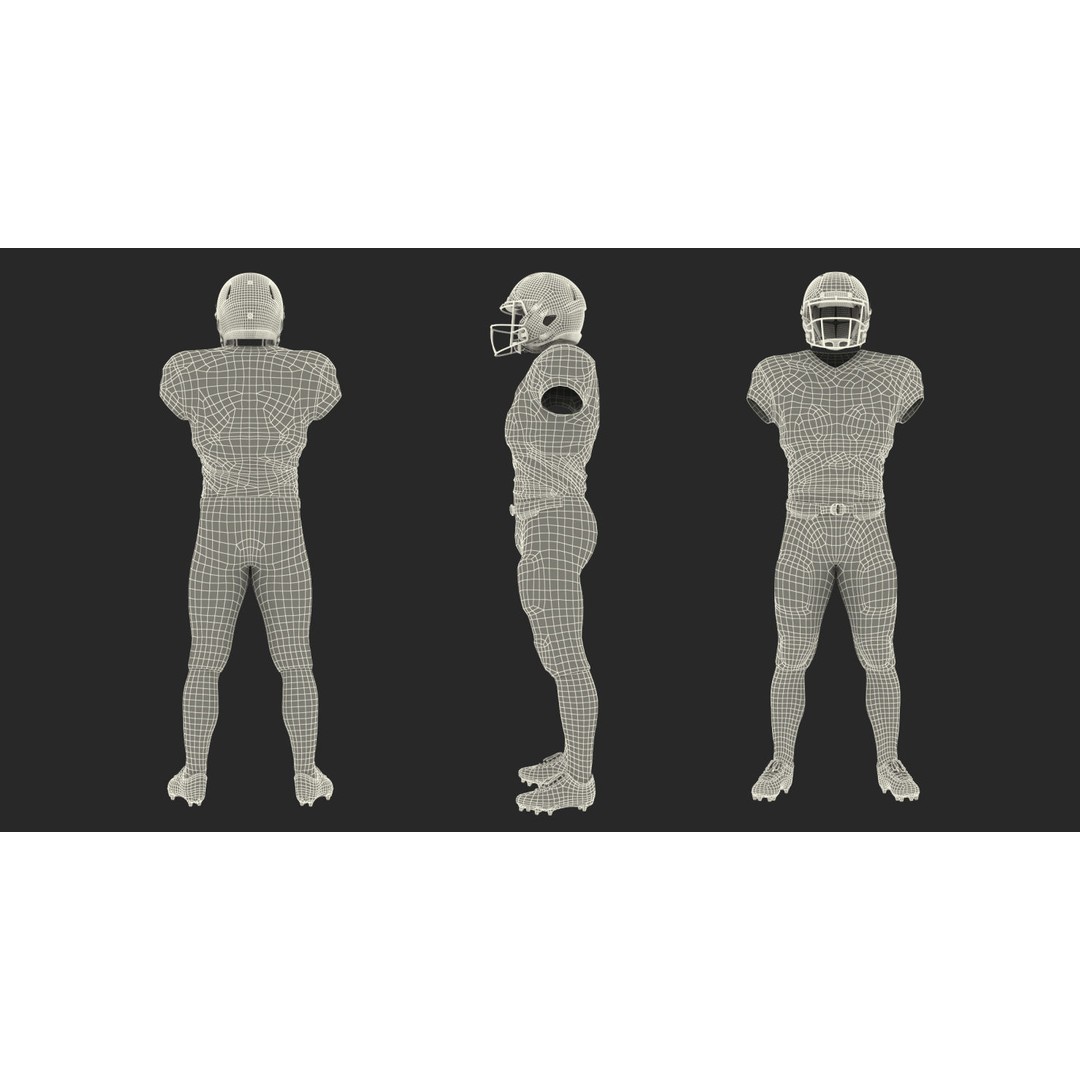 New England Patriots Football Player Uniform 3D Model – PBR Game-Ready Asset, FBX - View 24