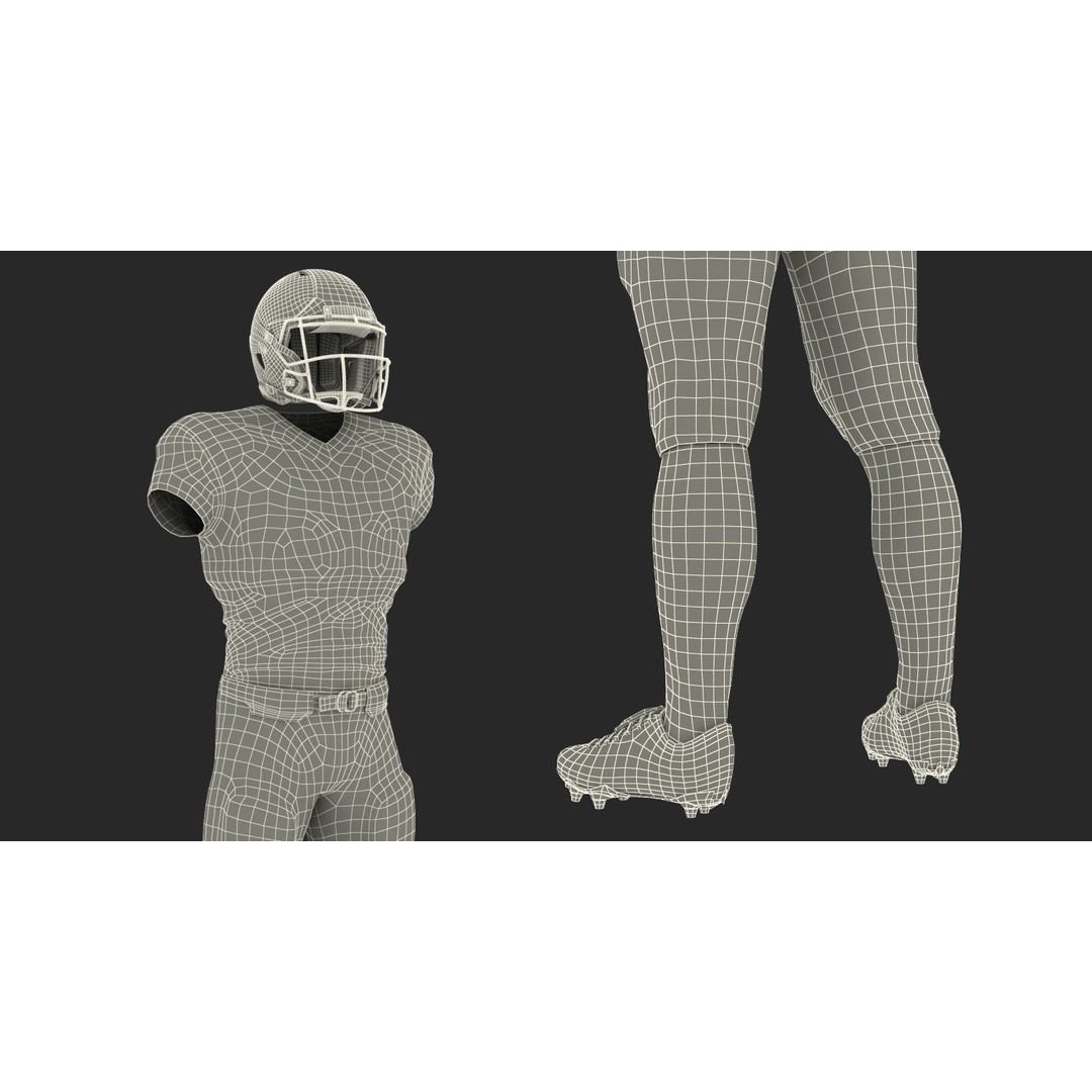 New England Patriots Football Player Uniform 3D Model – PBR Game-Ready Asset, FBX - View 26