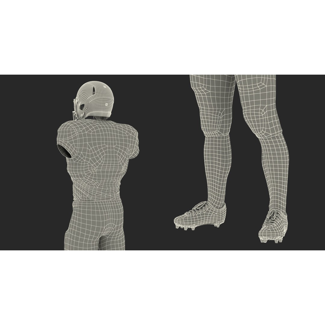 New England Patriots Football Player Uniform 3D Model – PBR Game-Ready Asset, FBX - View 27