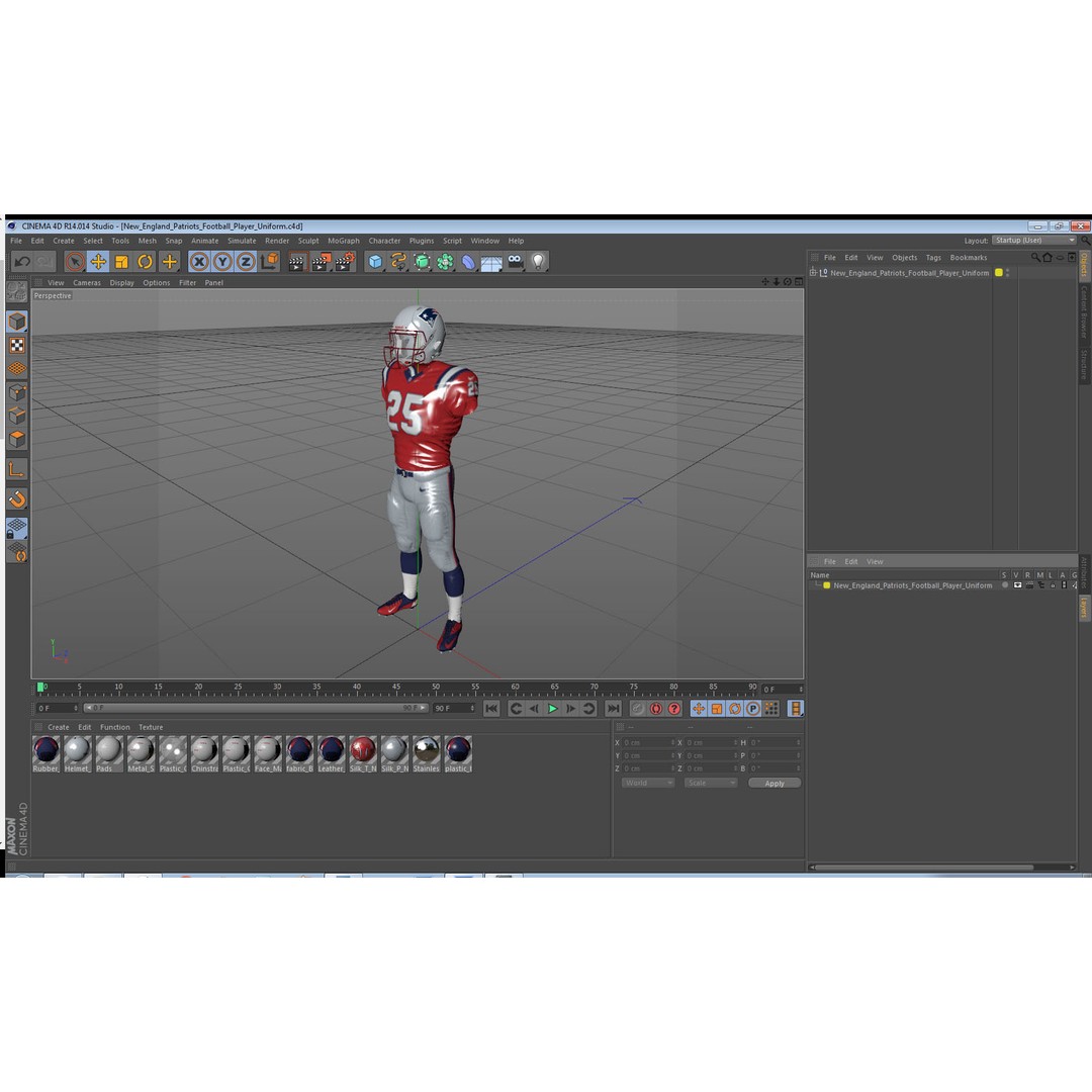 New England Patriots Football Player Uniform 3D Model – PBR Game-Ready Asset, FBX - View 32