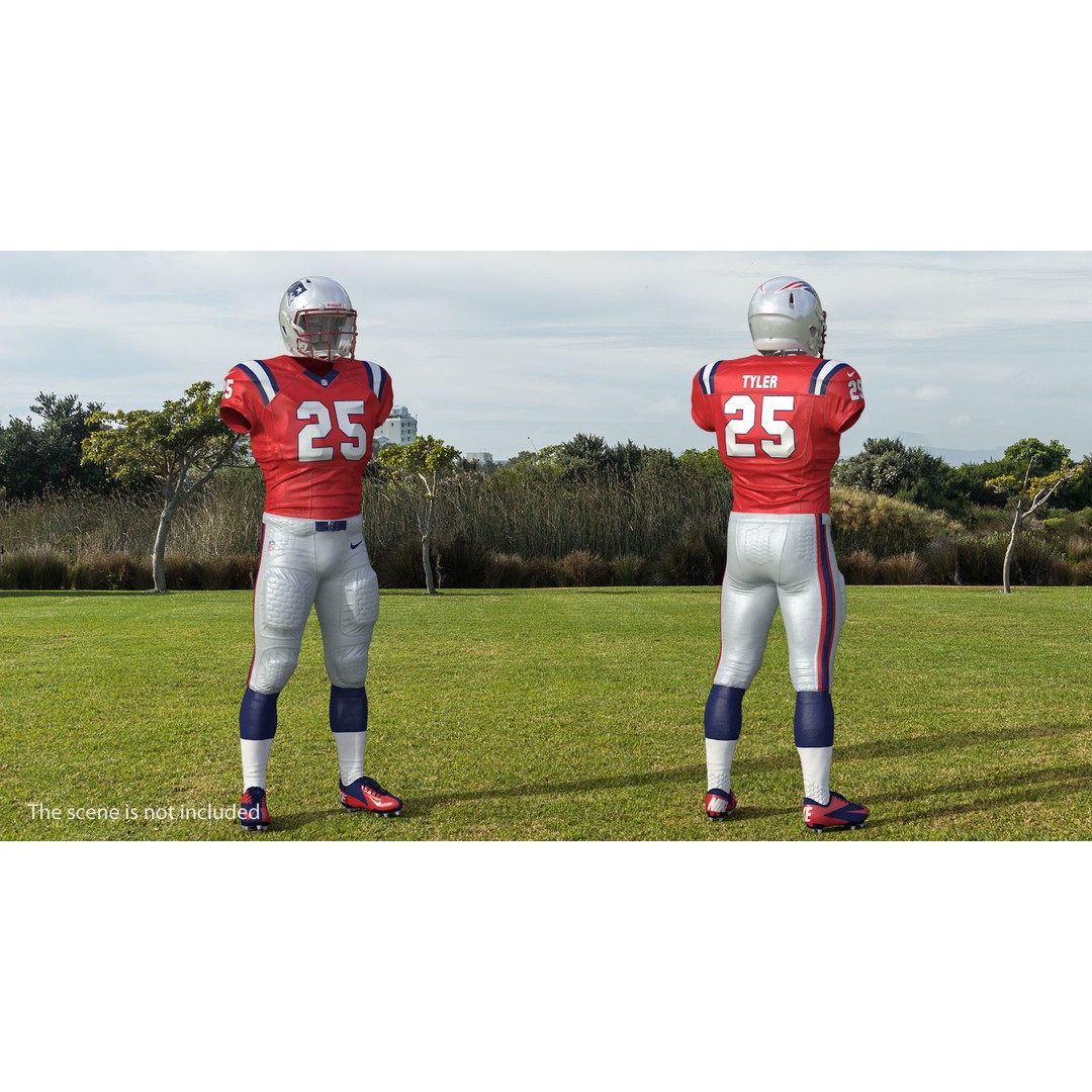 New England Patriots Football Player Uniform 3D Model – PBR Game-Ready Asset, FBX - View 4