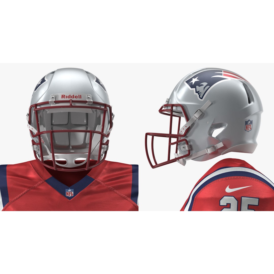New England Patriots Football Player Uniform 3D Model – PBR Game-Ready Asset, FBX - View 7