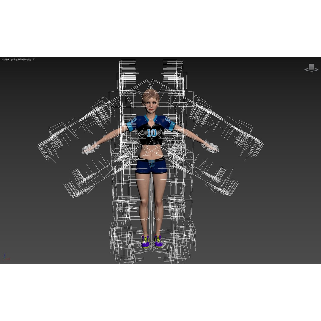 Football Babes 3D Model – High Poly Rigged Character, FBX, OBJ