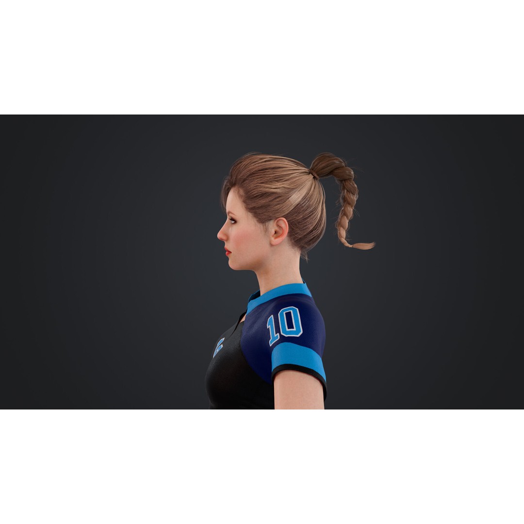 Football Babes 3D Model – High Poly Rigged Character, FBX, OBJ - View 14