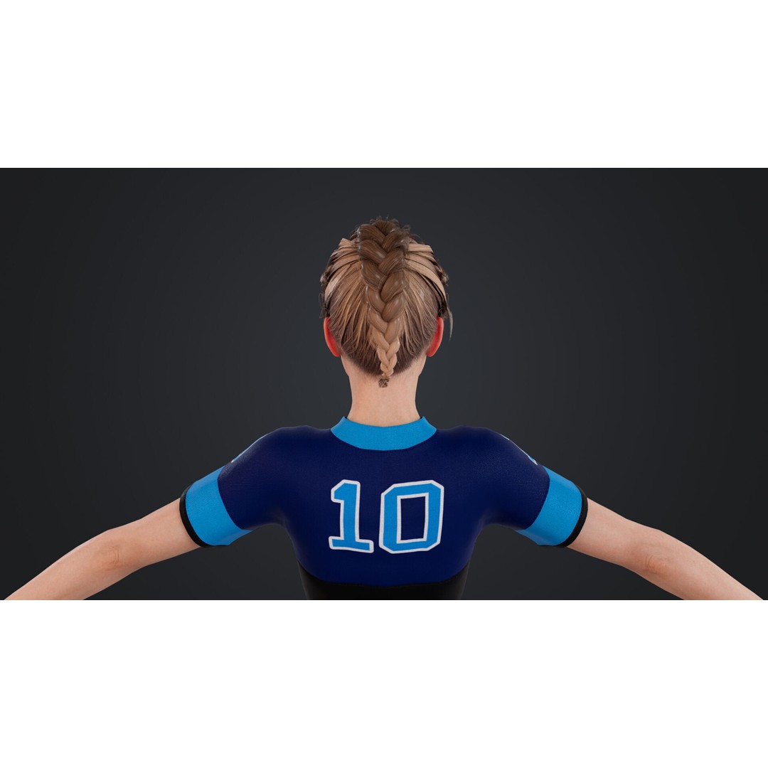 Football Babes 3D Model – High Poly Rigged Character, FBX, OBJ - View 16