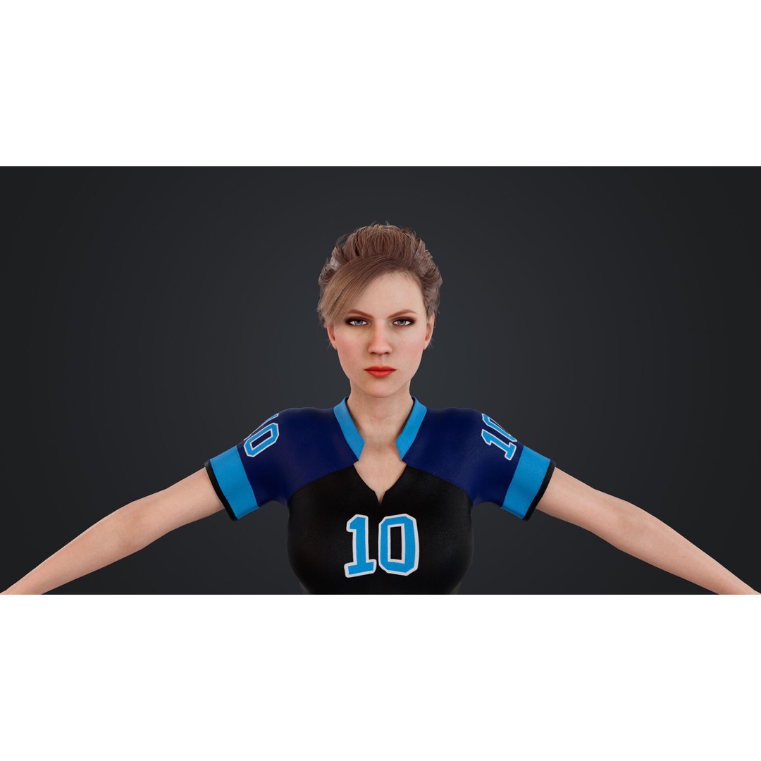 Football Babes 3D Model – High Poly Rigged Character, FBX, OBJ - View 18