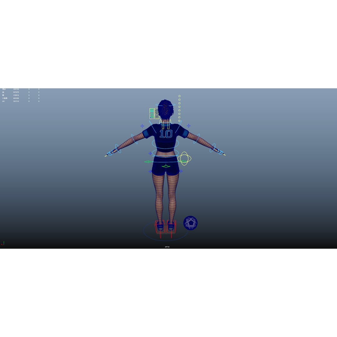 Football Babes 3D Model – High Poly Rigged Character, FBX, OBJ - View 27