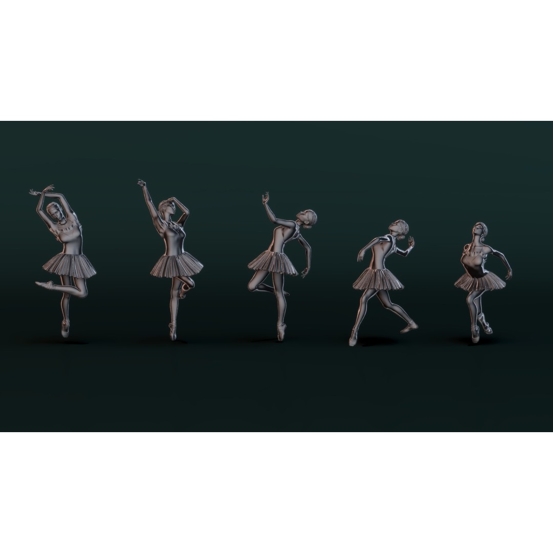 Ballerina 3D Model – High Poly Character for 3D Printing, STL & OBJ - View 10