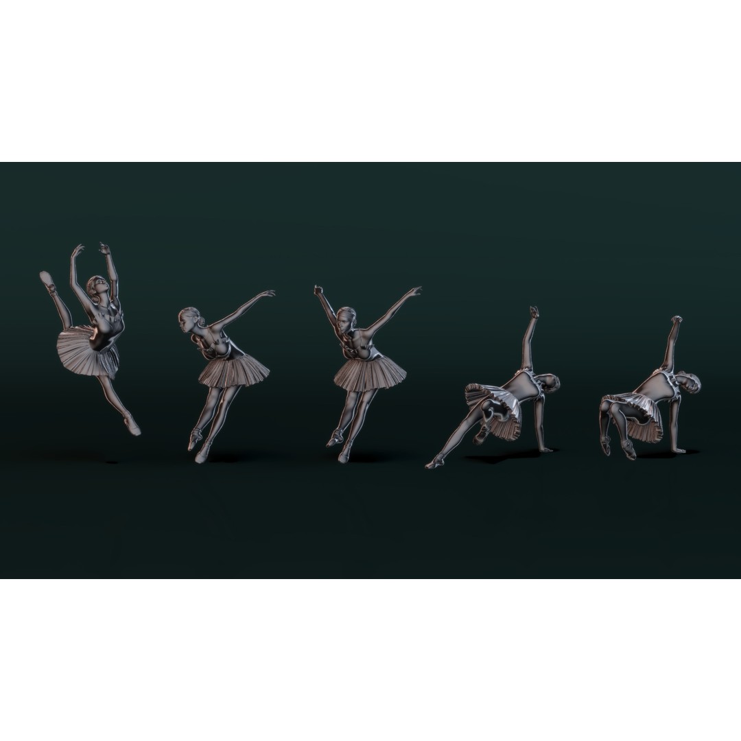 Ballerina 3D Model – High Poly Character for 3D Printing, STL & OBJ - View 12