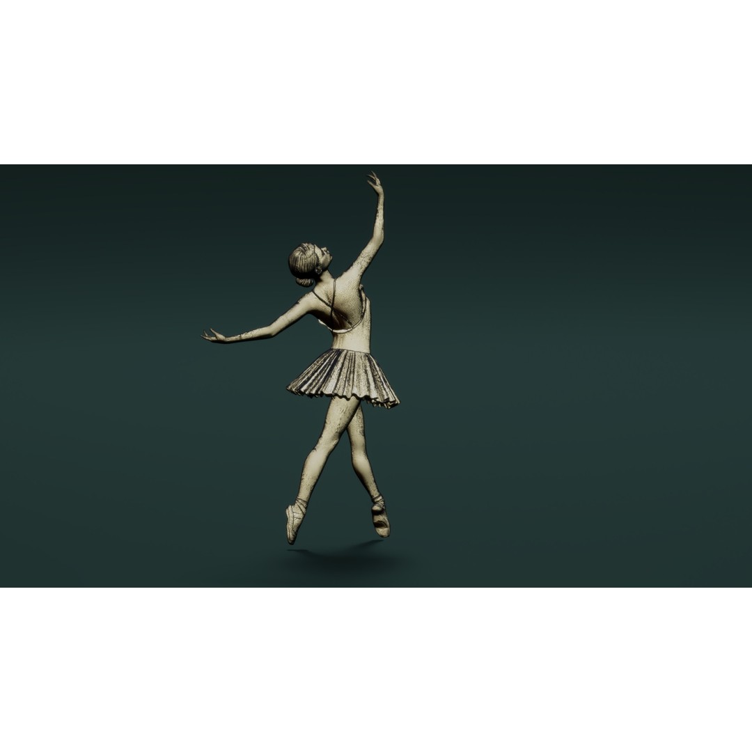 Ballerina 3D Model – High Poly Character for 3D Printing, STL & OBJ - View 13