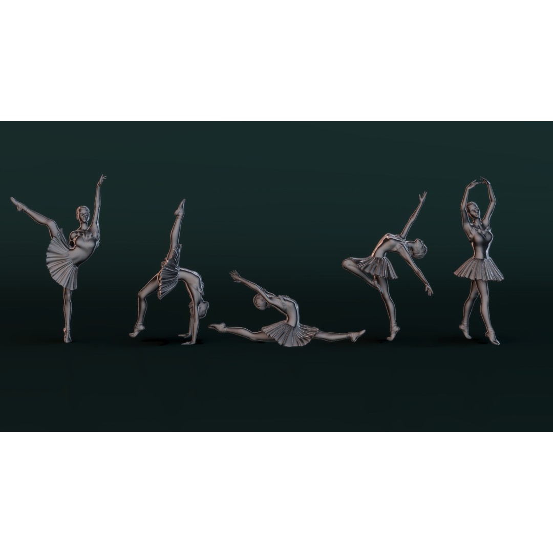 Ballerina 3D Model – High Poly Character for 3D Printing, STL & OBJ - View 3