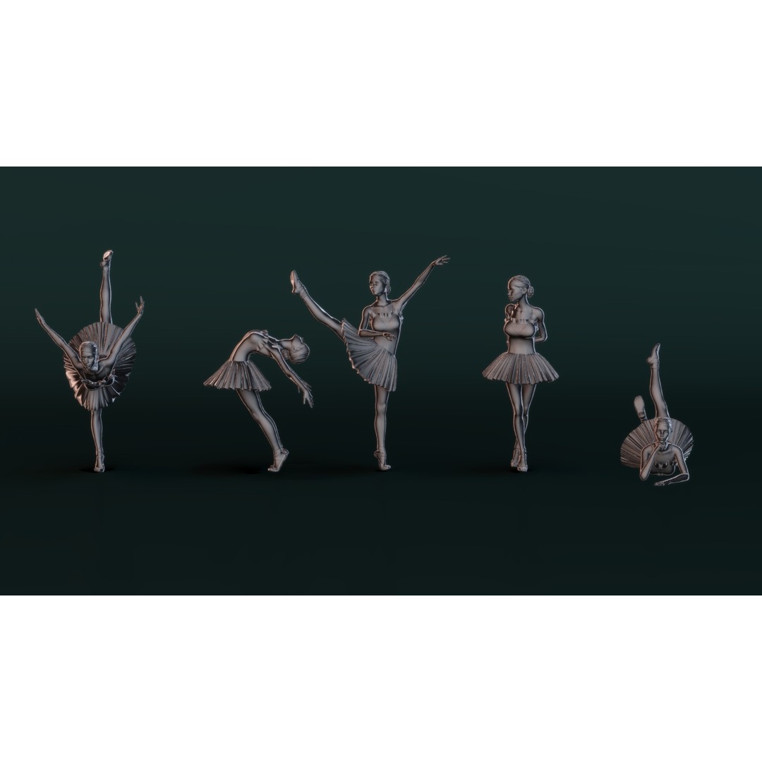 Ballerina 3D Model – High Poly Character for 3D Printing, STL & OBJ - View 4