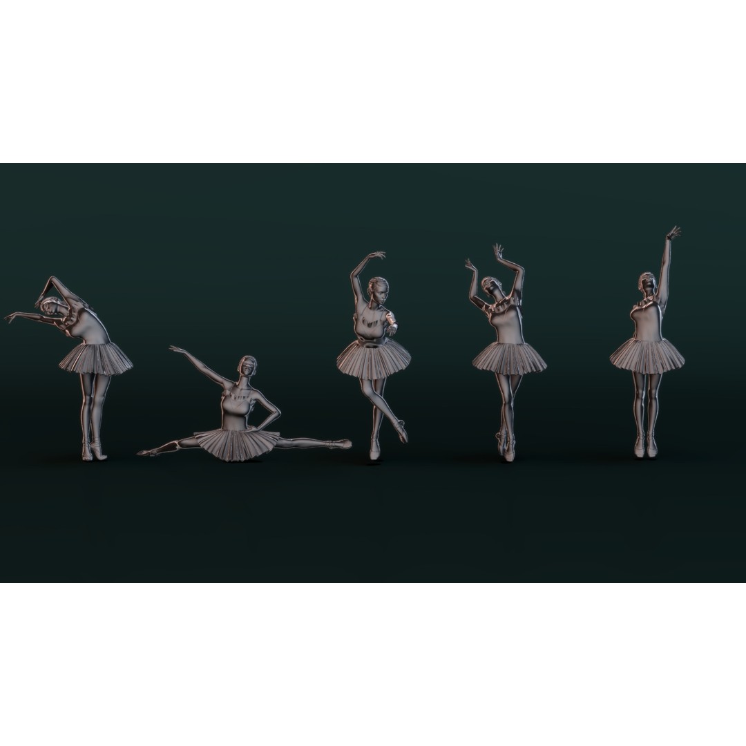 Ballerina 3D Model – High Poly Character for 3D Printing, STL & OBJ - View 6