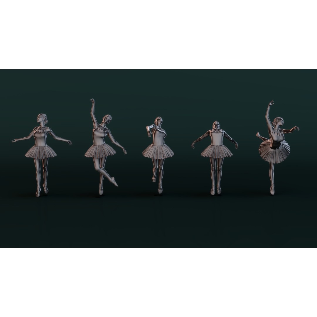 Ballerina 3D Model – High Poly Character for 3D Printing, STL & OBJ - View 7