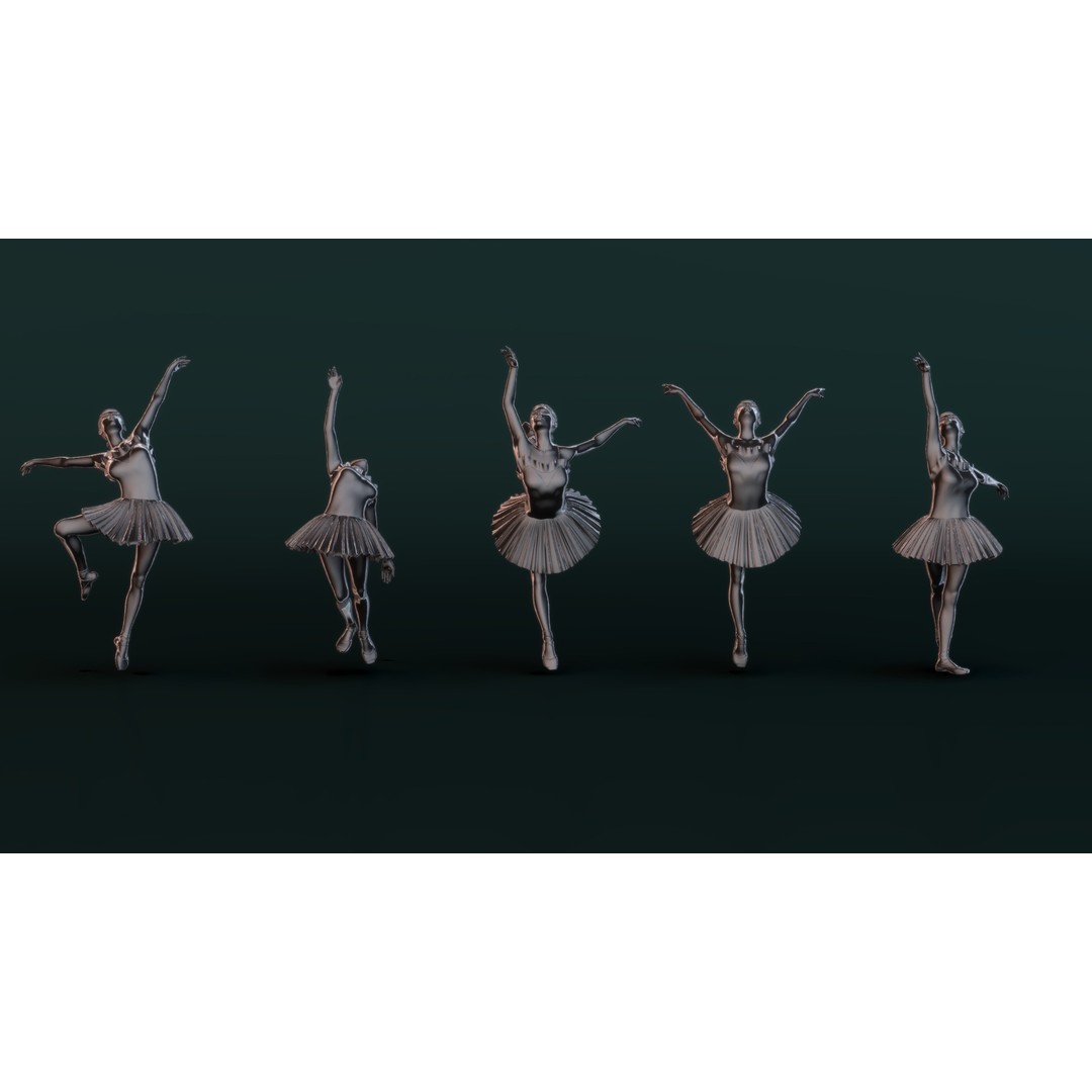 Ballerina 3D Model – High Poly Character for 3D Printing, STL & OBJ - View 8