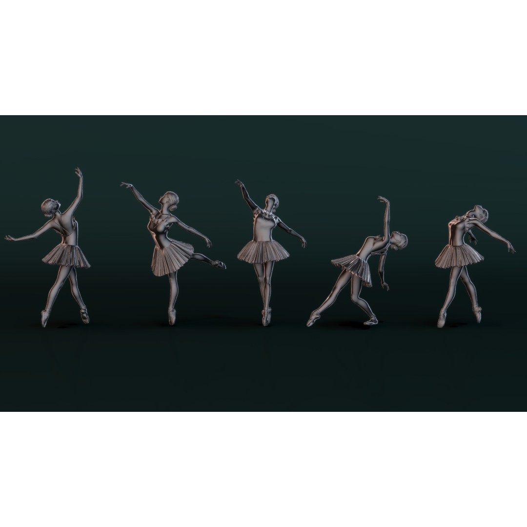 Ballerina 3D Model – High Poly Character for 3D Printing, STL & OBJ - View 9