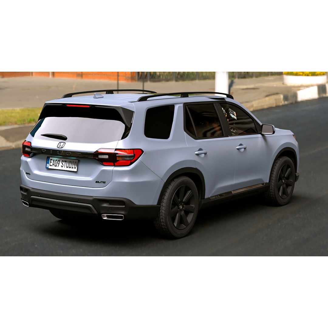 2025 Honda Pilot 3D Model – High Poly Game Asset, FBX, OBJ - View 3