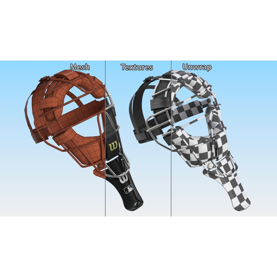 Umpire Baseball Catcher Mask 3D Model – High Quality PBR Asset, FBX - View 17