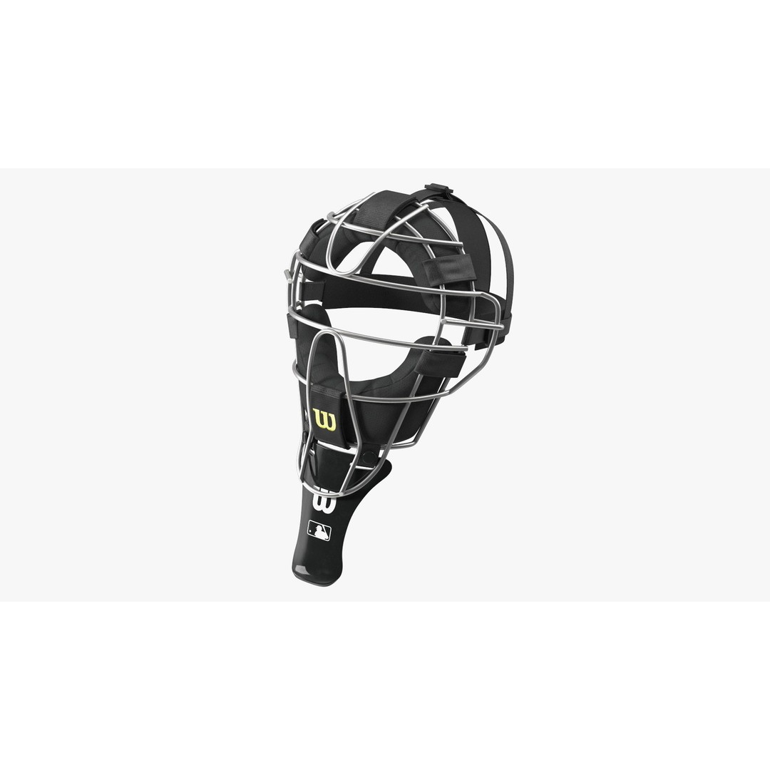 Umpire Baseball Catcher Mask 3D Model – High Quality PBR Asset, FBX - View 3
