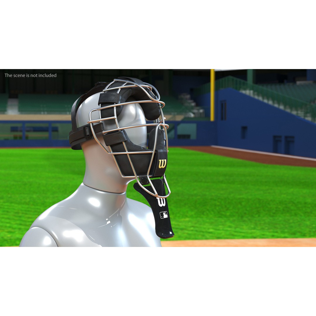 Umpire Baseball Catcher Mask 3D Model – High Quality PBR Asset, FBX - View 4
