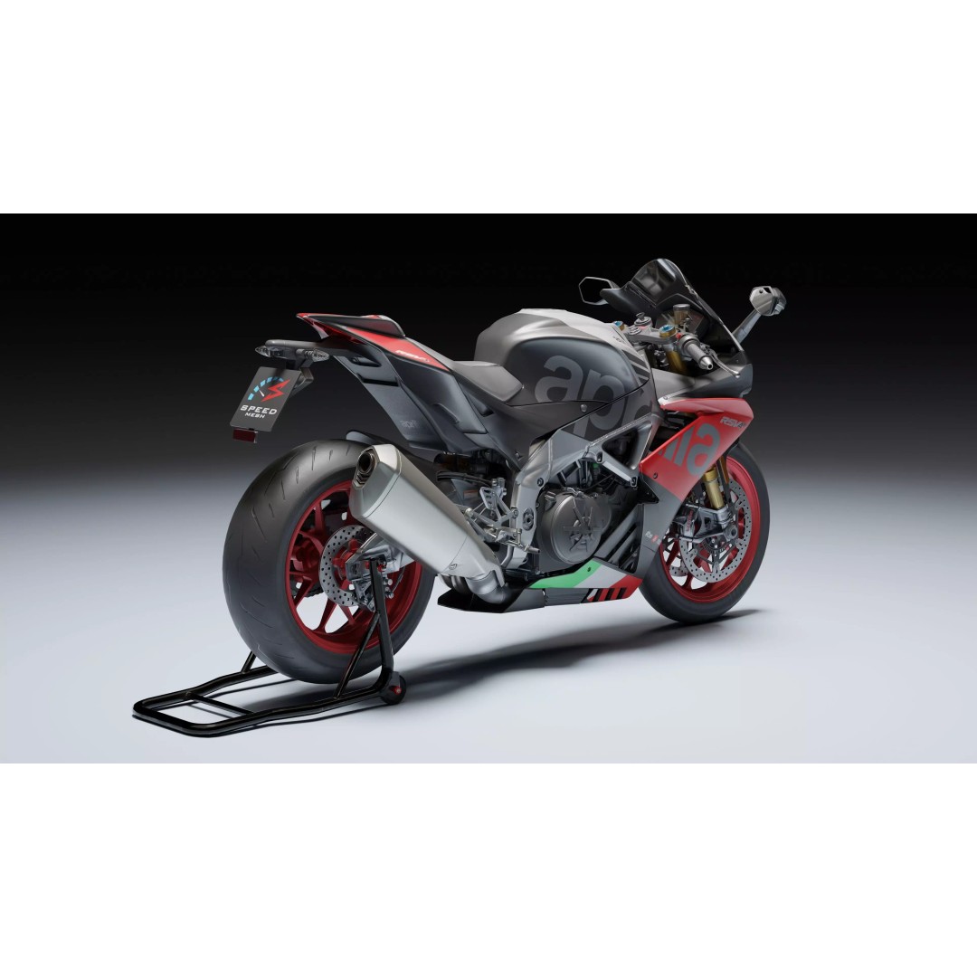 Aprilia RSV4 RF 2018 3D Model – Low Poly Game-Ready Asset, Blender, FBX - View 10