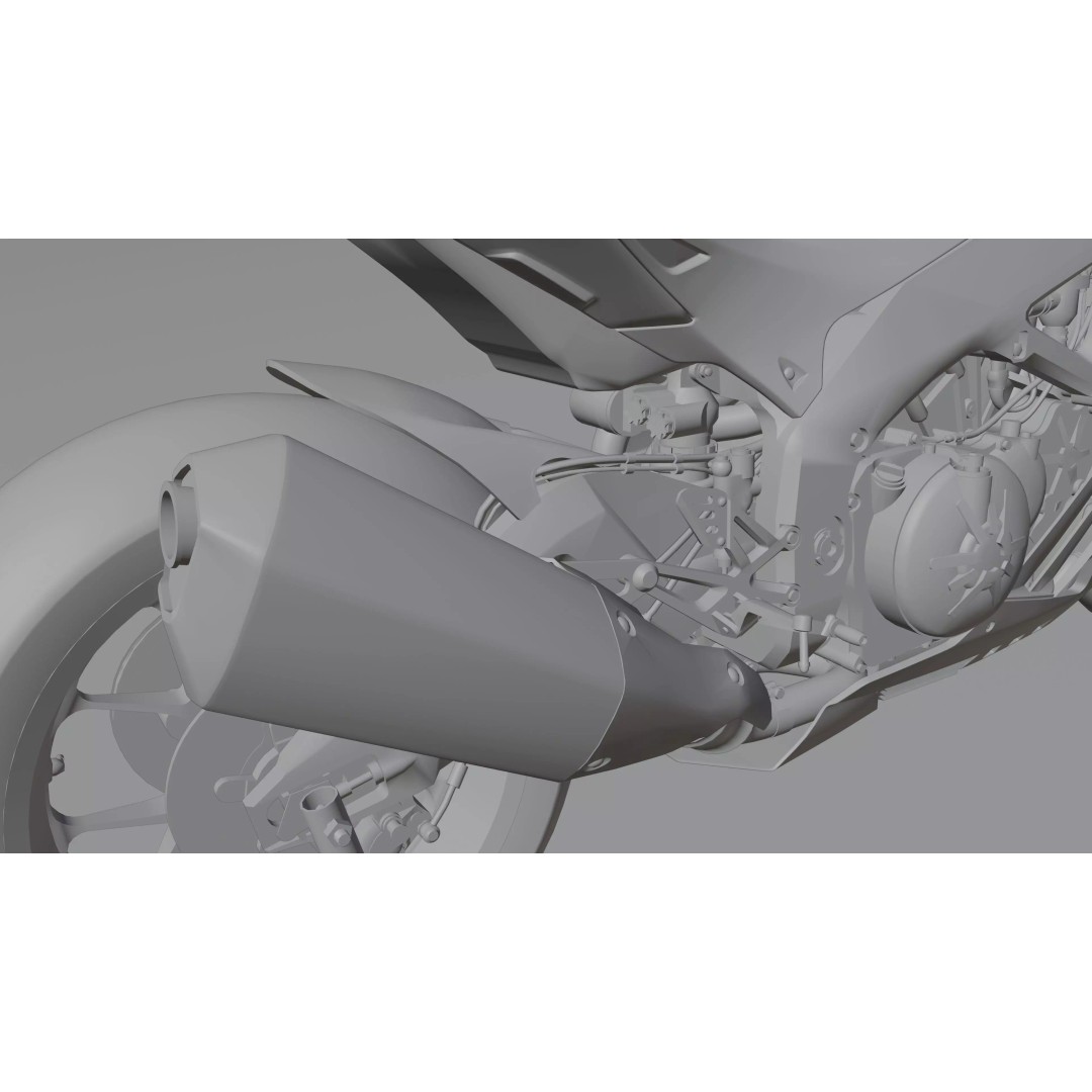 Aprilia RSV4 RF 2018 3D Model – Low Poly Game-Ready Asset, Blender, FBX - View 23