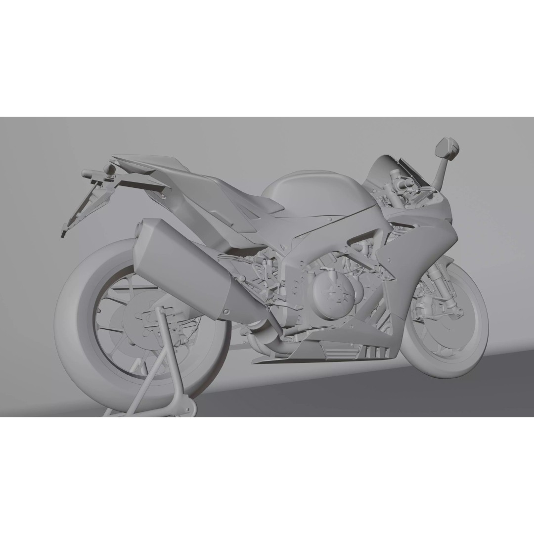 Aprilia RSV4 RF 2018 3D Model – Low Poly Game-Ready Asset, Blender, FBX - View 25